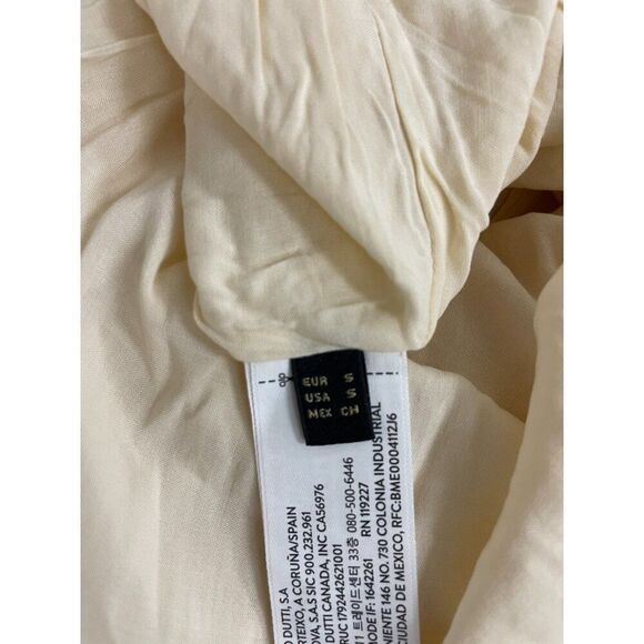 Massimo Dutti Womens Linen Halter Dress Maxi Small S Cream Halter Open Back NWOT - Picture 5 of 12